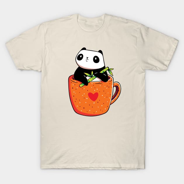 Cute Coffee Panda T-Shirt by LydiaLyd